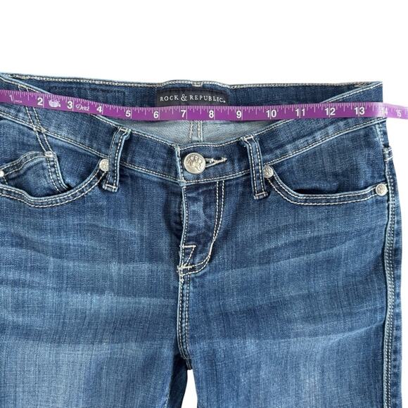 Rock & Republic Kasandra Jeans women sz 4 embellished Bootcut Moto Boho Edgy - Picture 8 of 13